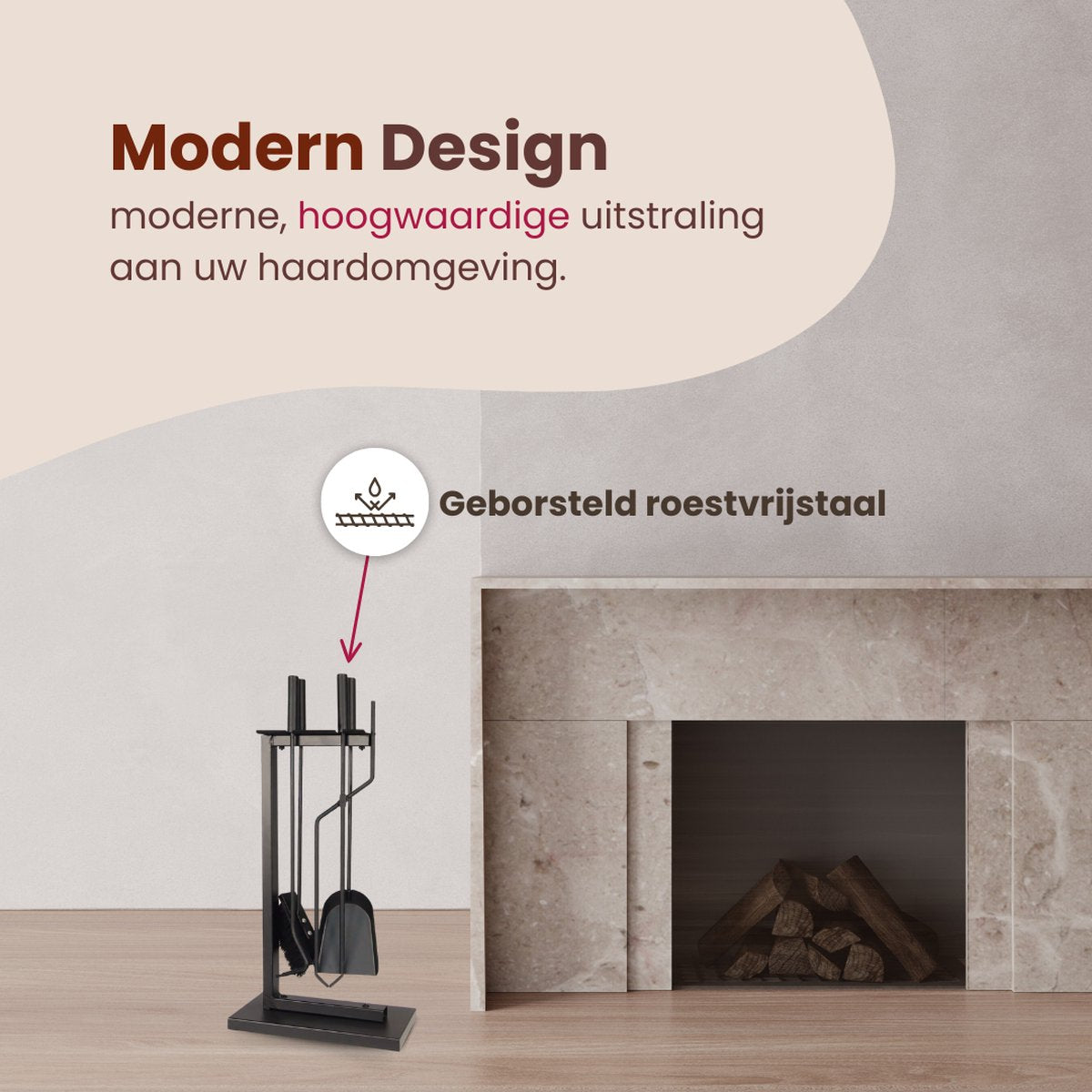 EmberElegance® Haardset Zwart 5-delig
