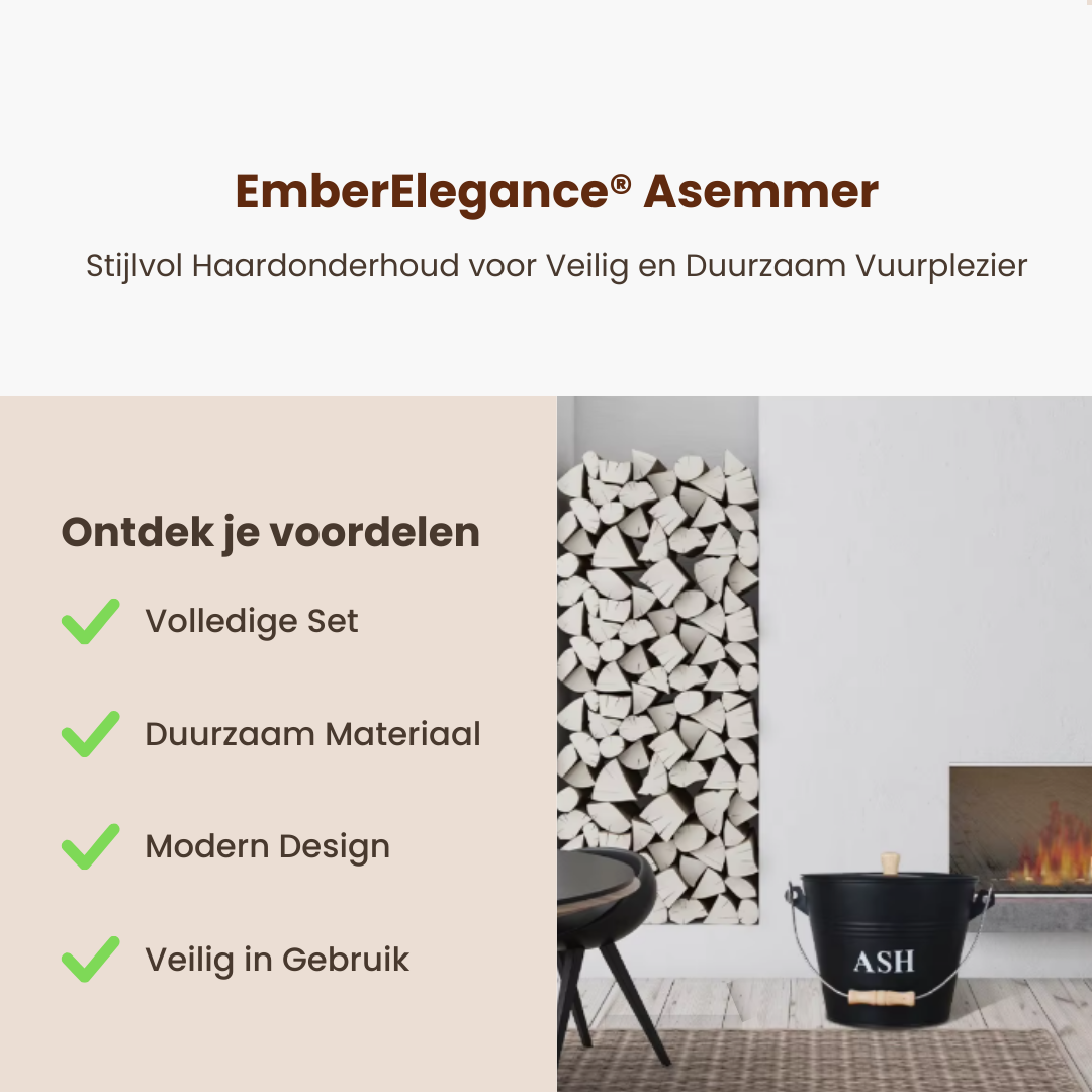 EmberElegance® Asemmer met Deksel en Schep