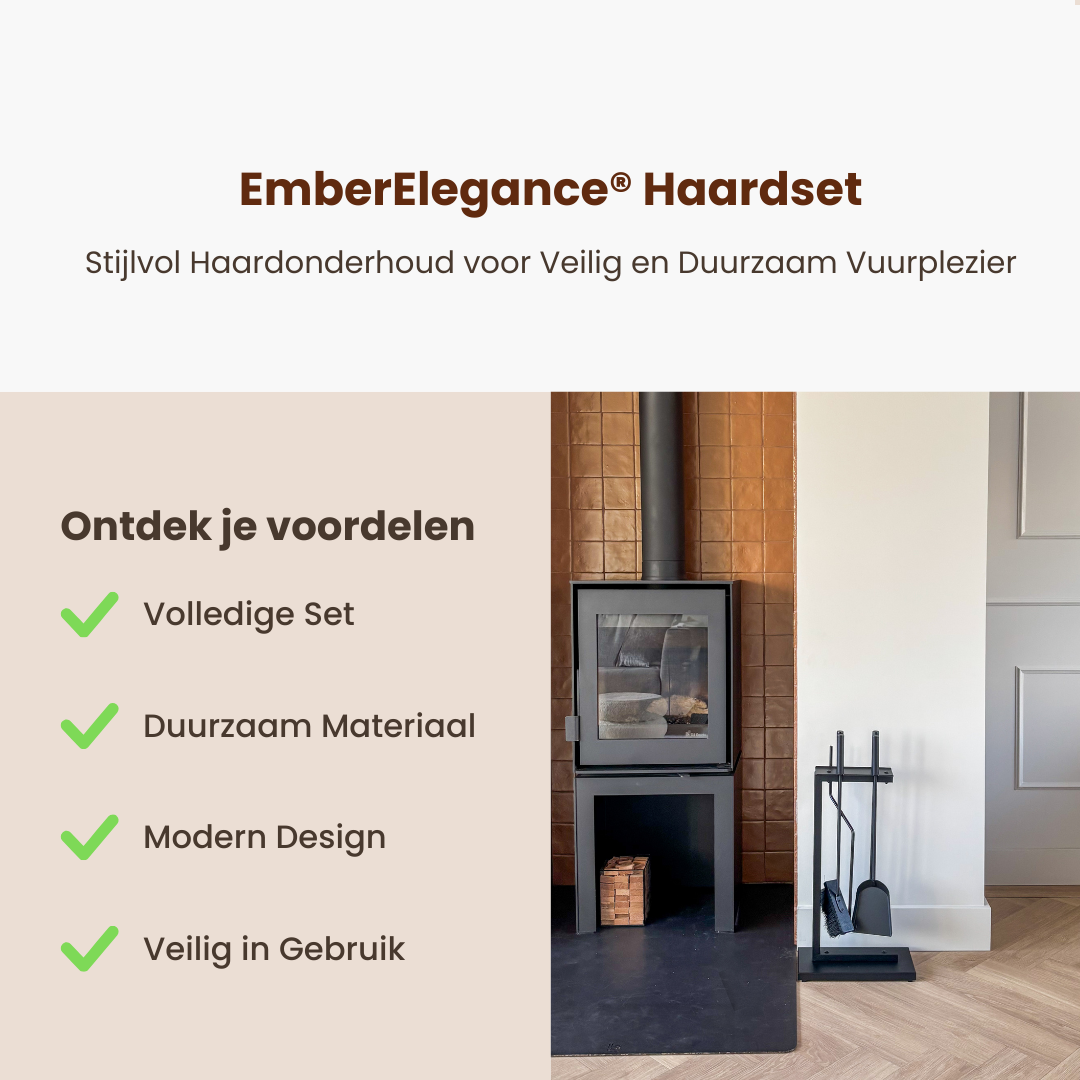EmberElegance® Haardset Zwart 5-delig