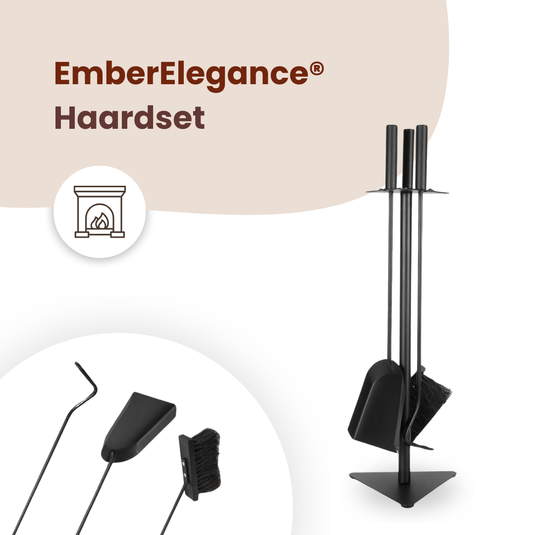 EmberElegance® Haardset Zwart 4-delig