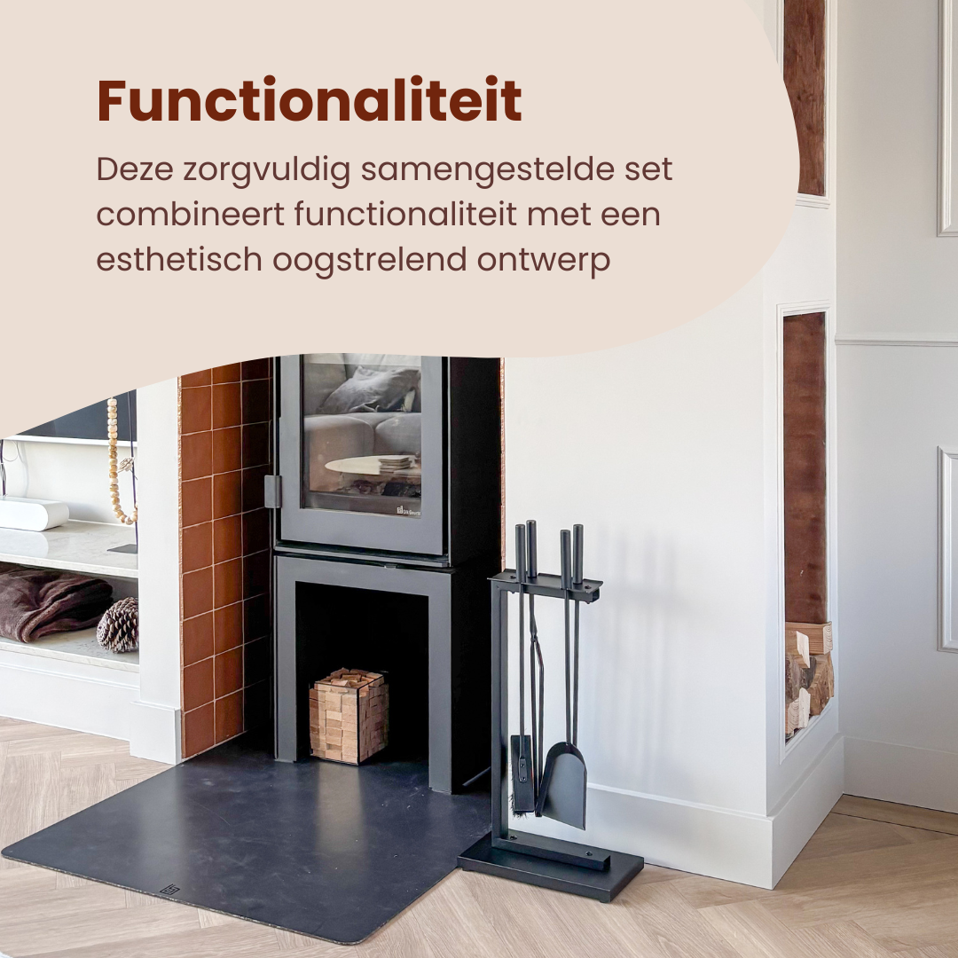 EmberElegance® Haardset Zwart 5-delig