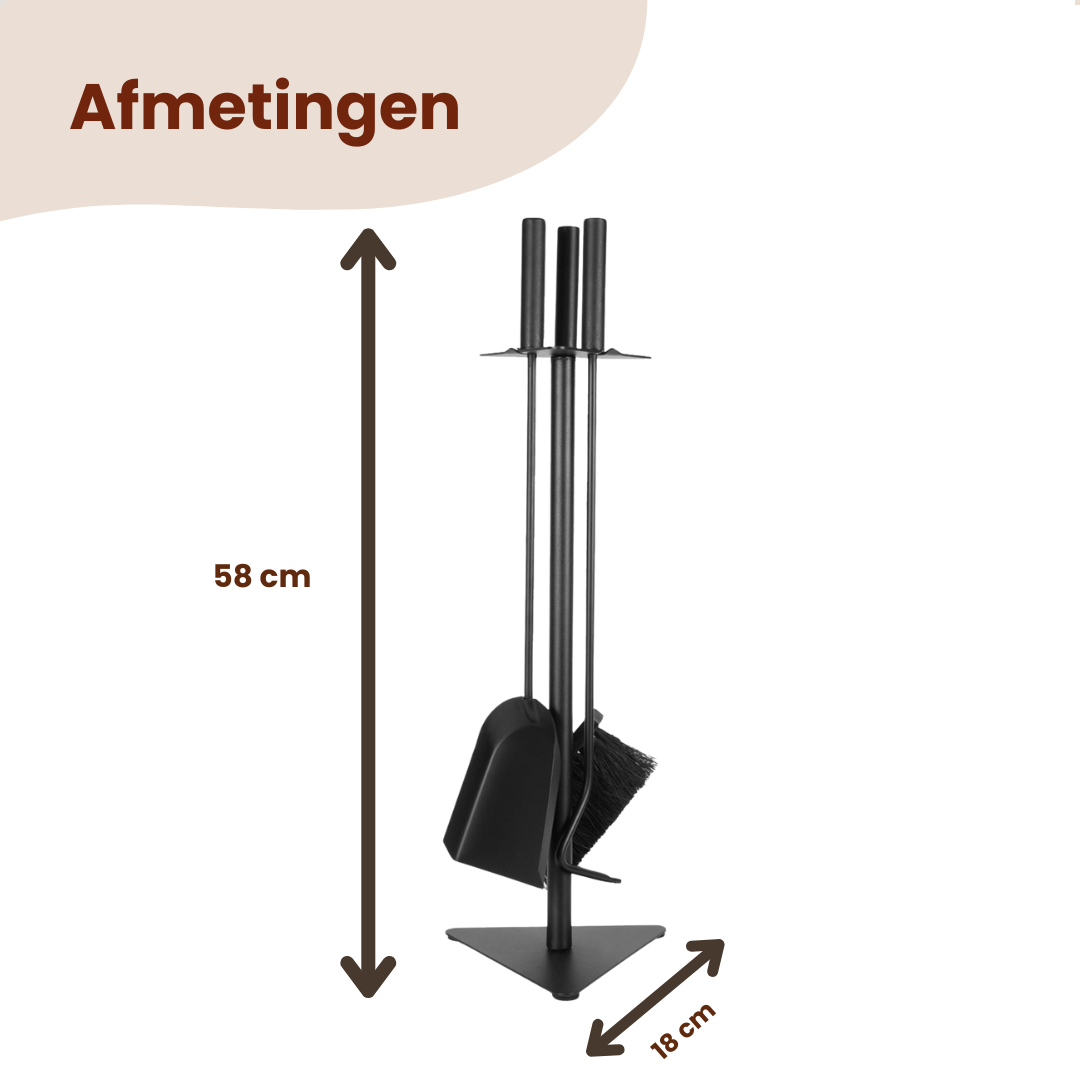 EmberElegance® Haardset Zwart 4-delig